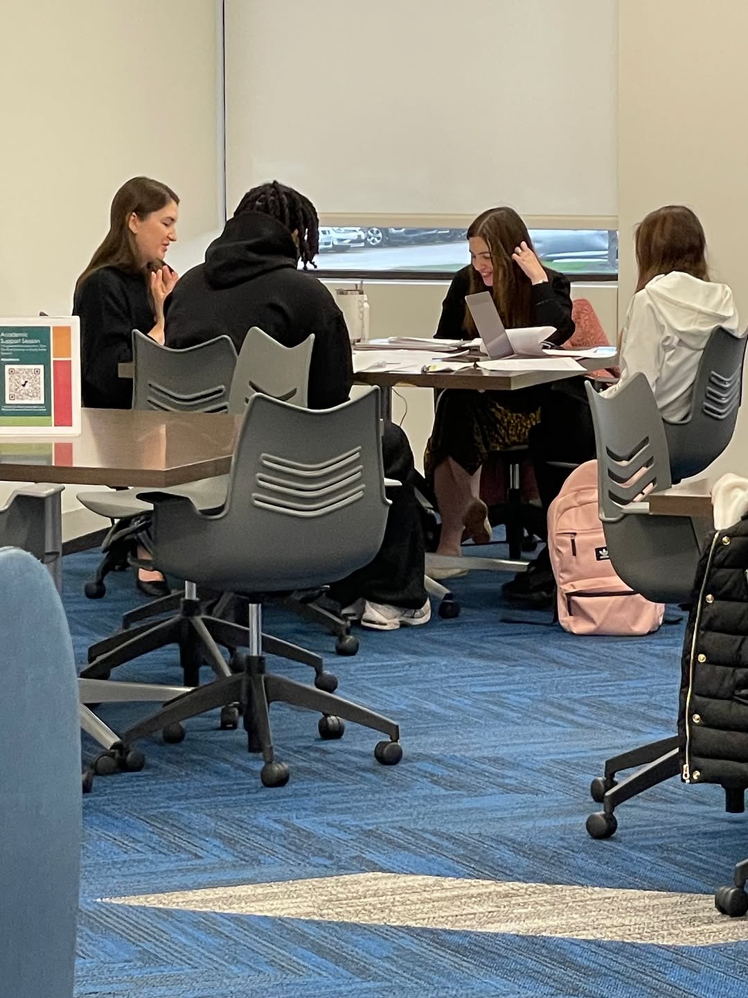 Sometimes, faculty and students need a change in scenery. Thank you Dr. McVay and Dr. Trostel for using the library as an alternative space to your classroom today.