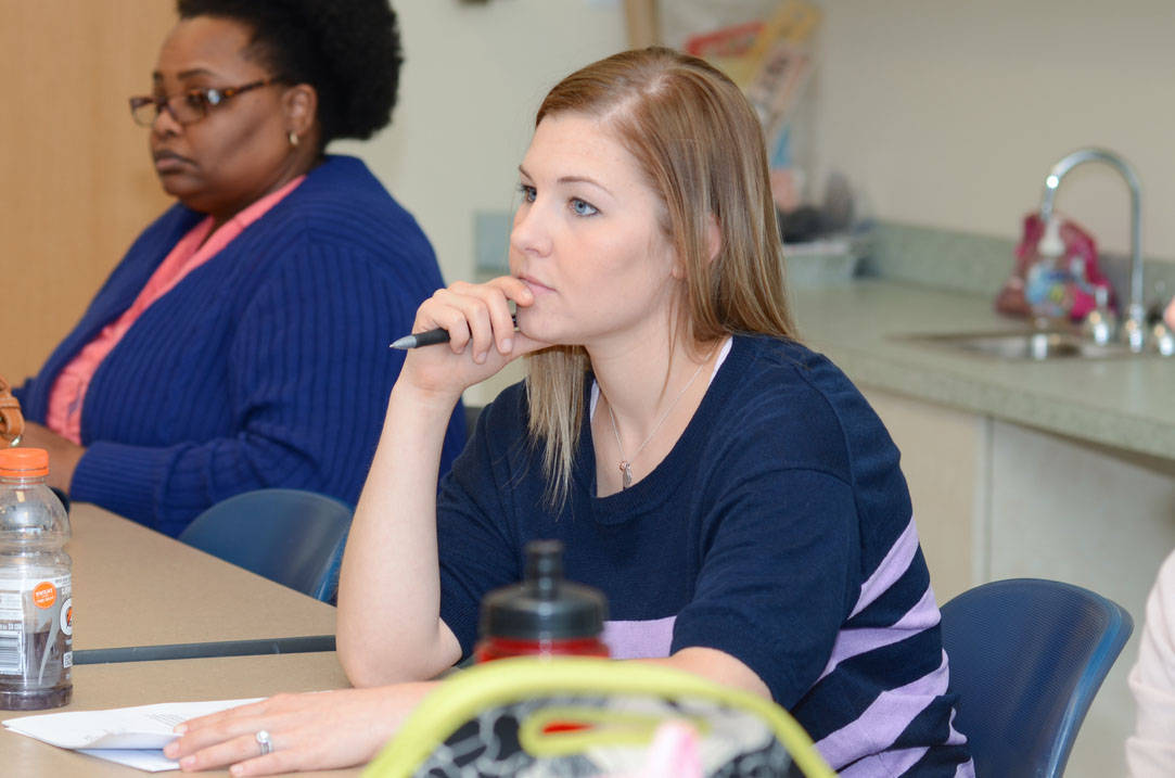 Student listens during class