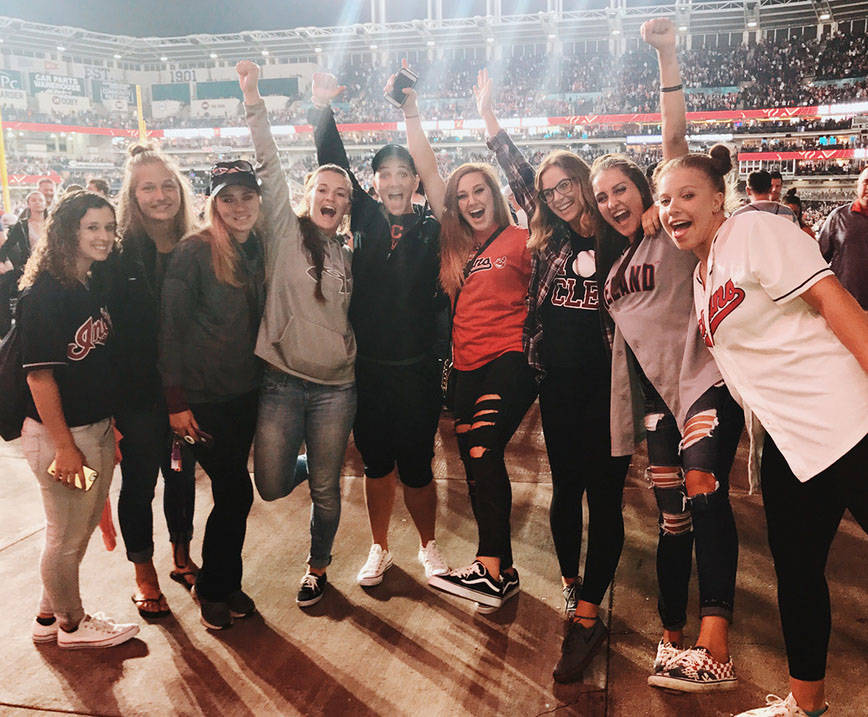 Students at Indians game