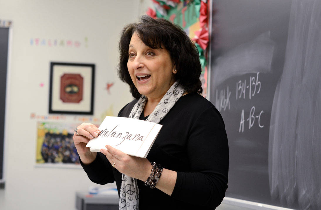 Spanish teacher instructs class