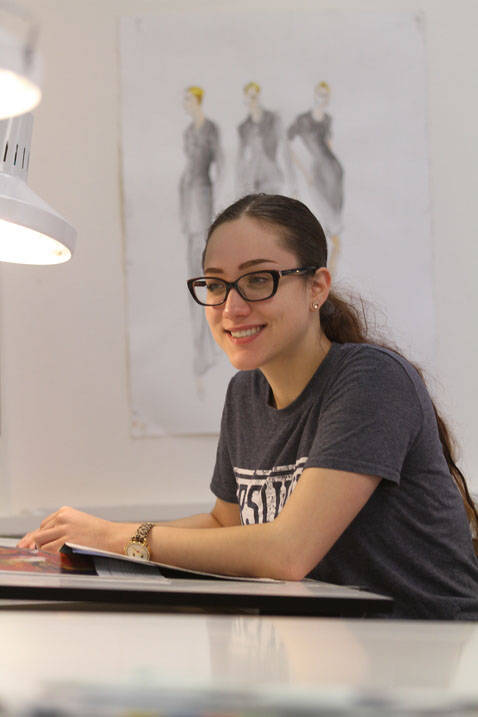 Fashion merchandising degree student in class