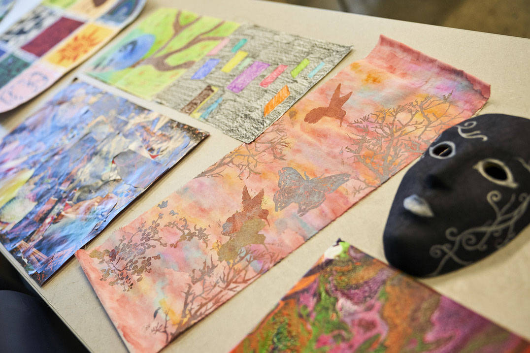Samples of Ursuline art therapy program student work