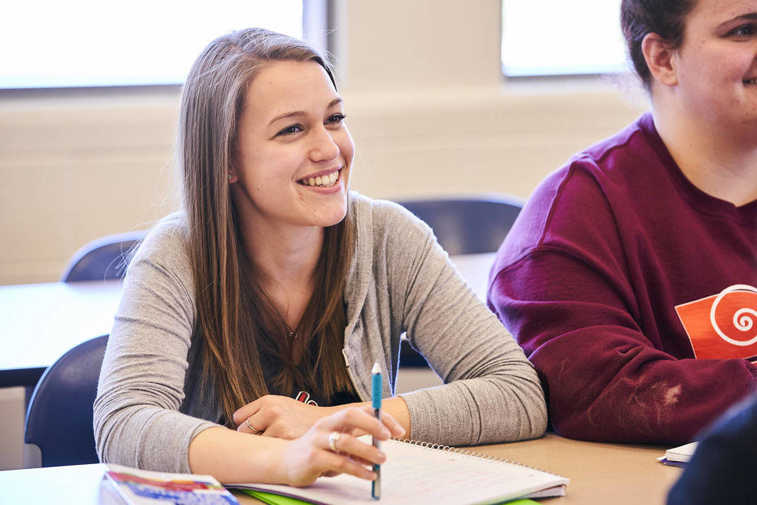Nursing student in class