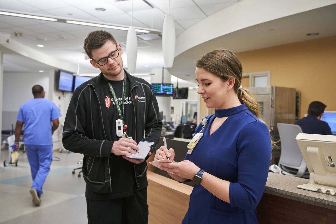 Two acute care nurse practitioners in a hospital