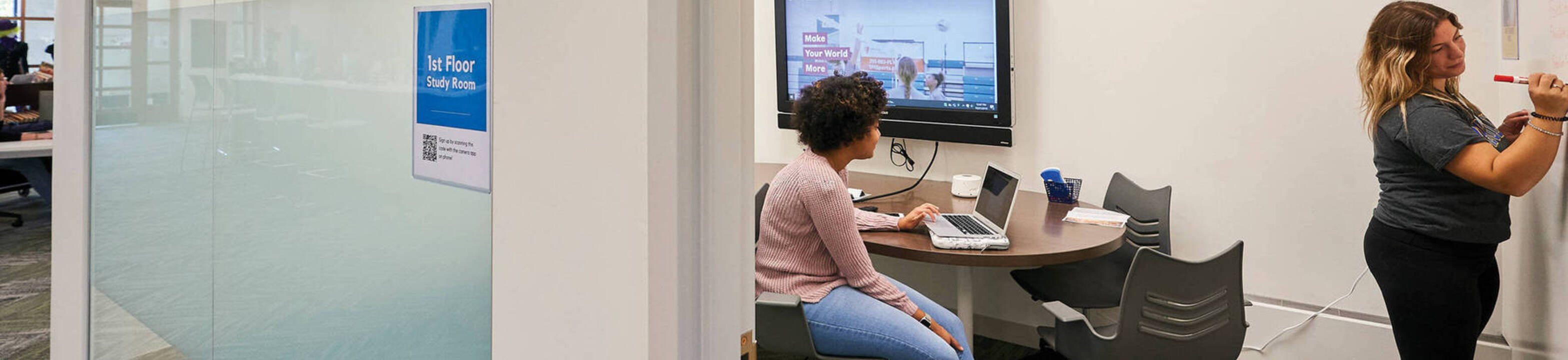 Image of students in Besse Library study room