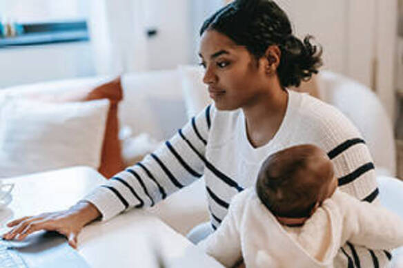 Business student with child