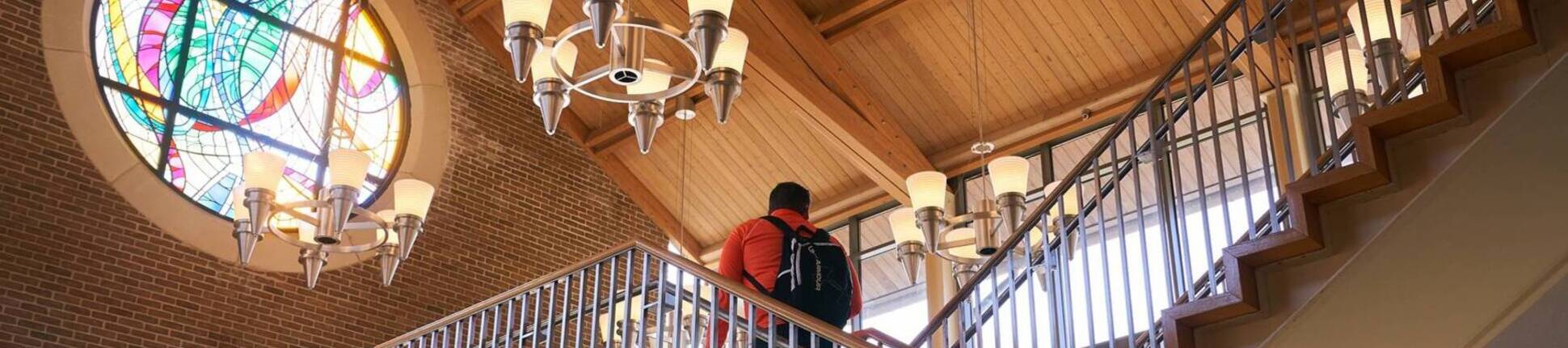 Ursuline college accelerated student climbing steps6