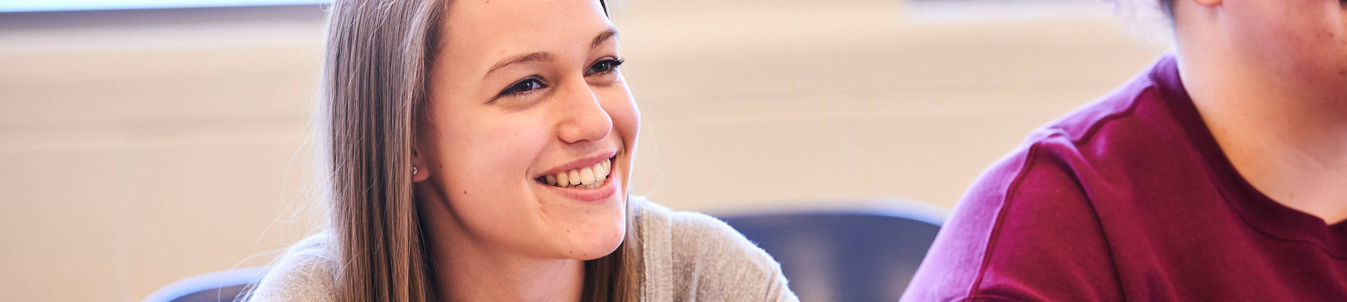 Ursuline college student smiling in class2