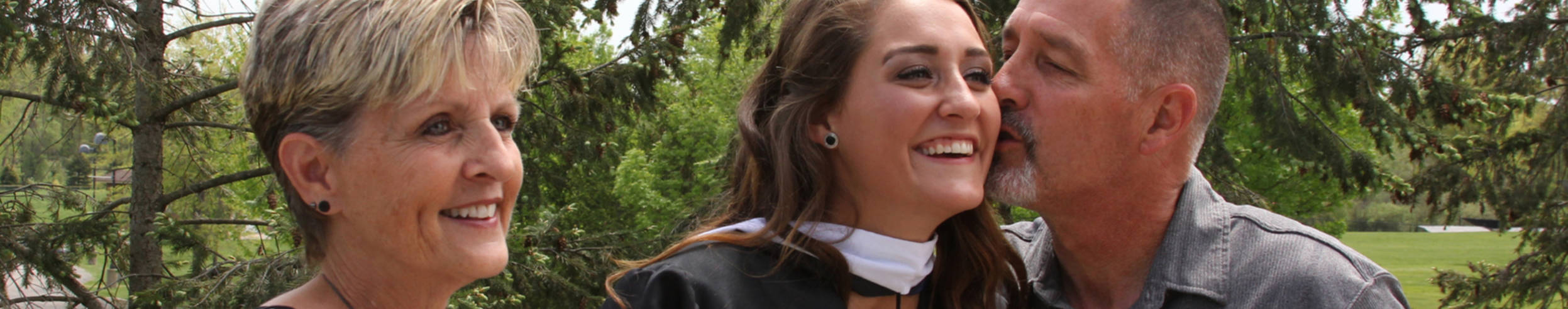 Ursuline college students graduation day with parents 25