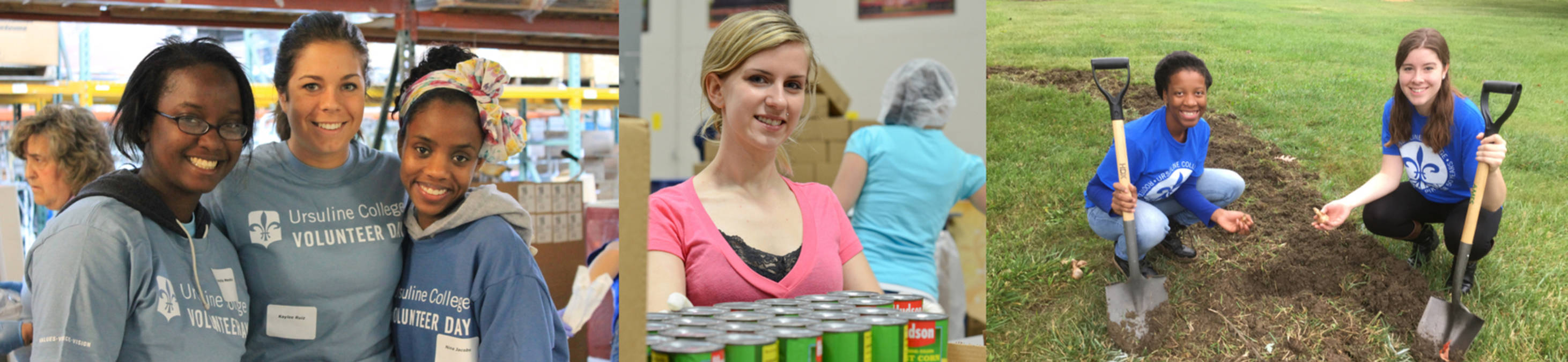 Ursuline college students helping in the community