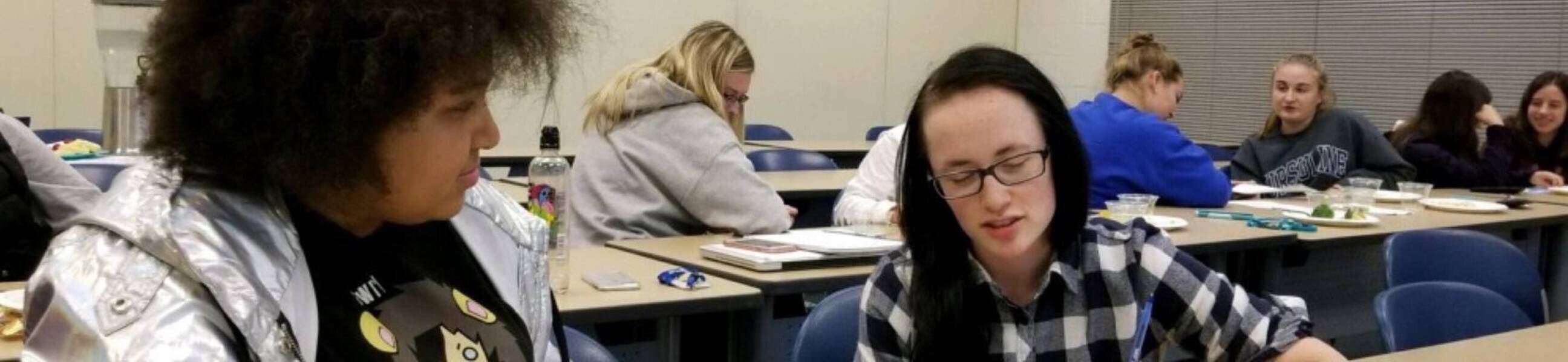 Ursuline college students in workshop