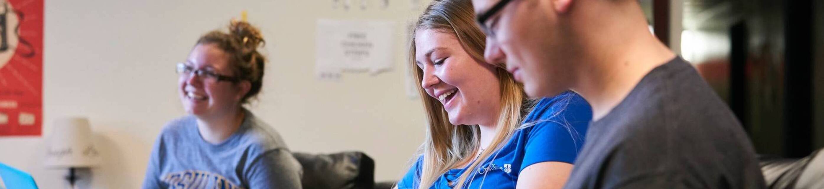 Ursuline college students smiling in a group2