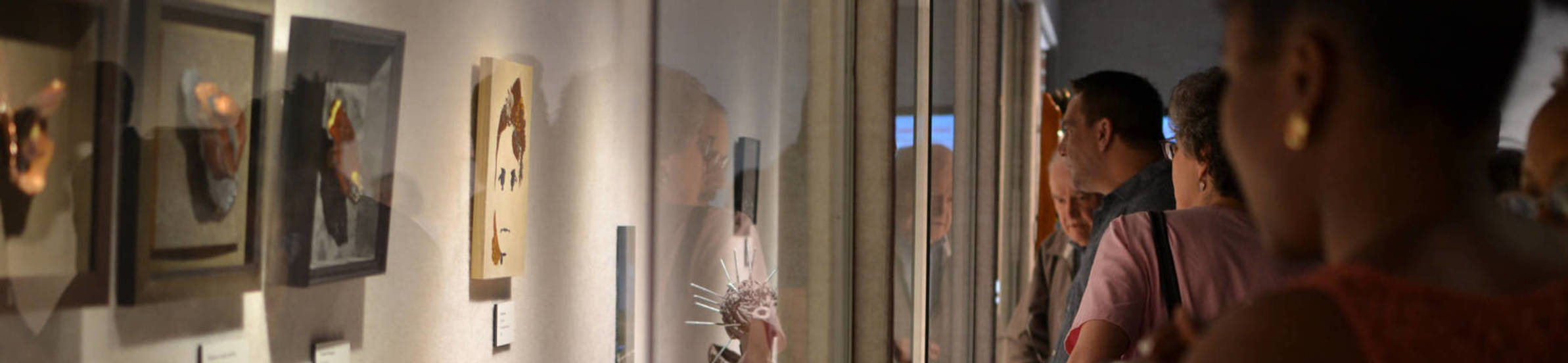 A group of people look at artwork at Wasmer Gallery 